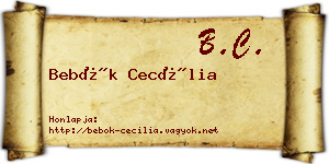 Bebők Cecília névjegykártya